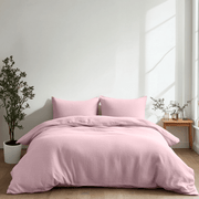 Dusty Rose Washed Linen Duvet Cover Set
