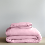Dusty Rose Washed Linen Duvet Cover Set