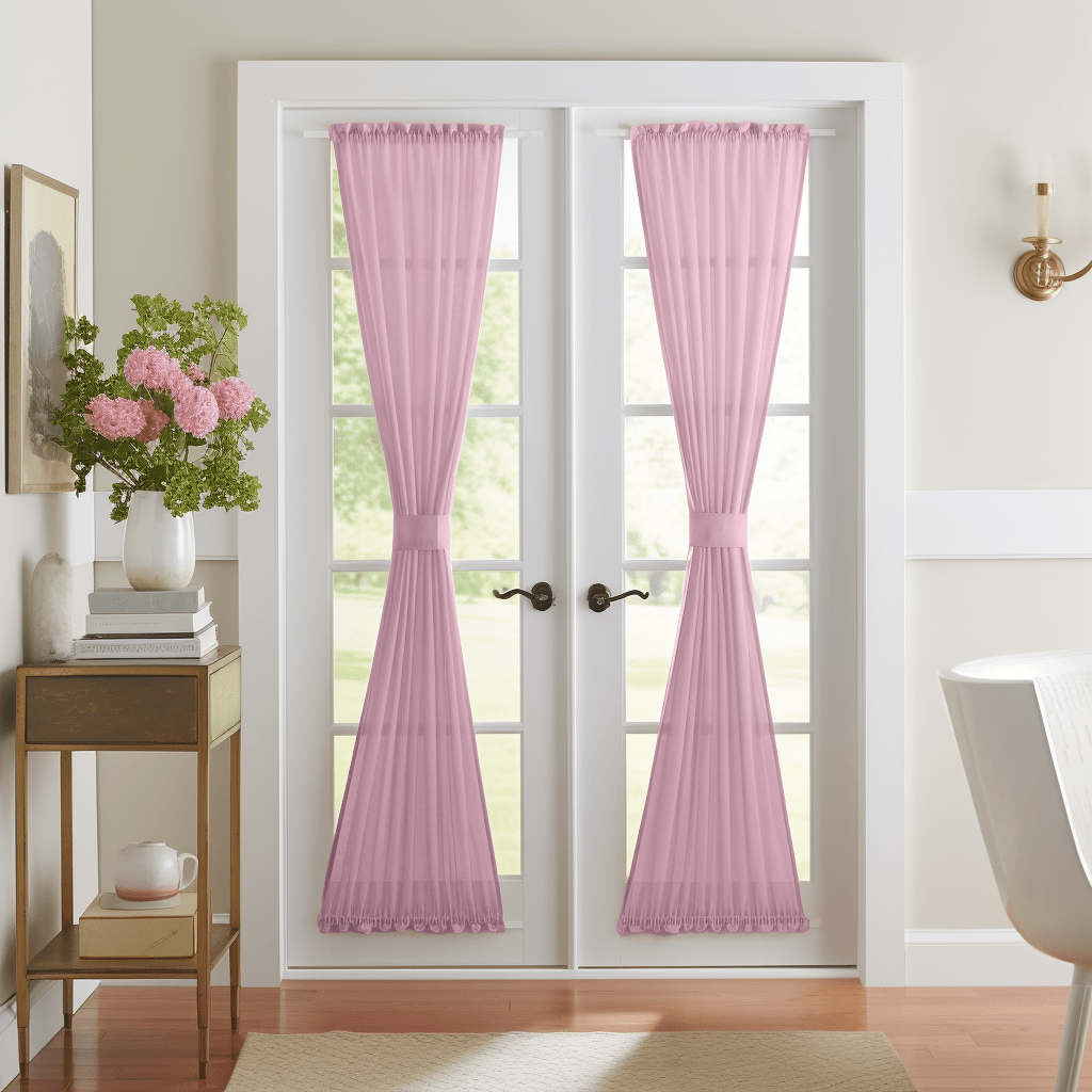 Dusty Rose Linen French Door Curtain