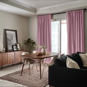Dusty Rose Linen Soundproof Curtains with Multitape