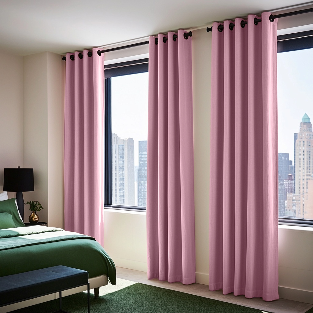 Dusty Rose Linen Thermal Eyelet Curtains