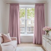 Dusty Rose Pencil Pleat Curtains - Cotton Lined