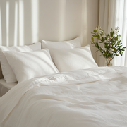Off-White Washed Linen Duvet Cover Set