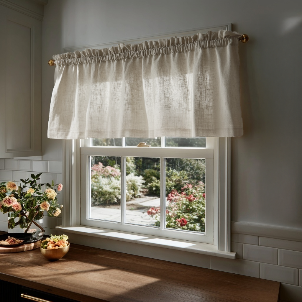 Ecru Heavy Weight Linen Valance