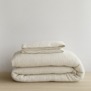 Ecru Washed Heavy Weight Linen Duvet Cover Set