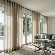 Natural Voile Linen Eyelet Curtains
