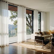 Off-White Voile Linen Eyelet Curtains
