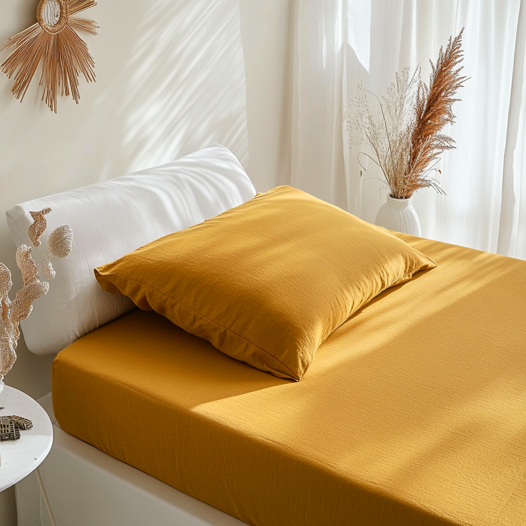 Mustard Yellow Linen Extra & Ultra Deep Fitted Sheet