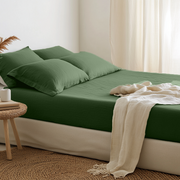 Forest Green Linen Extra & Ultra Deep Fitted Sheet