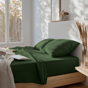 Forest Green Linen Extra & Ultra Deep Fitted Sheet