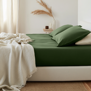 Forest Green Linen Extra & Ultra Deep Fitted Sheet