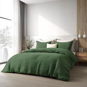Forest Green Linen Duvet Cover