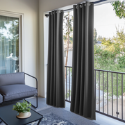 Triple-Weave Outdoor Blackout Balcony Door Curtains - Grey - Eyelets