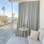 Waterproof and Windproof Outdoor Balcony Curtains - Grey - Rod Pocket