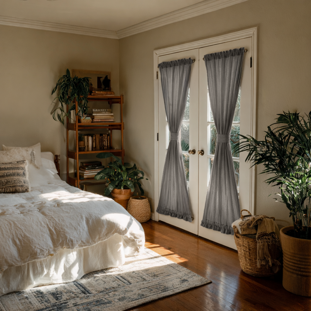 Natural Heavy Weight Linen French Door Curtains