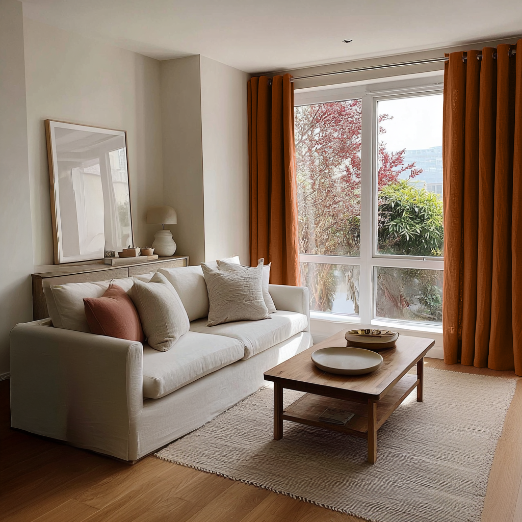 Clay Heavy Weight Linen Eyelet Curtain