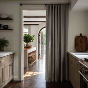 Natural Heavy Weight Linen Doorway Curtain with Multitape