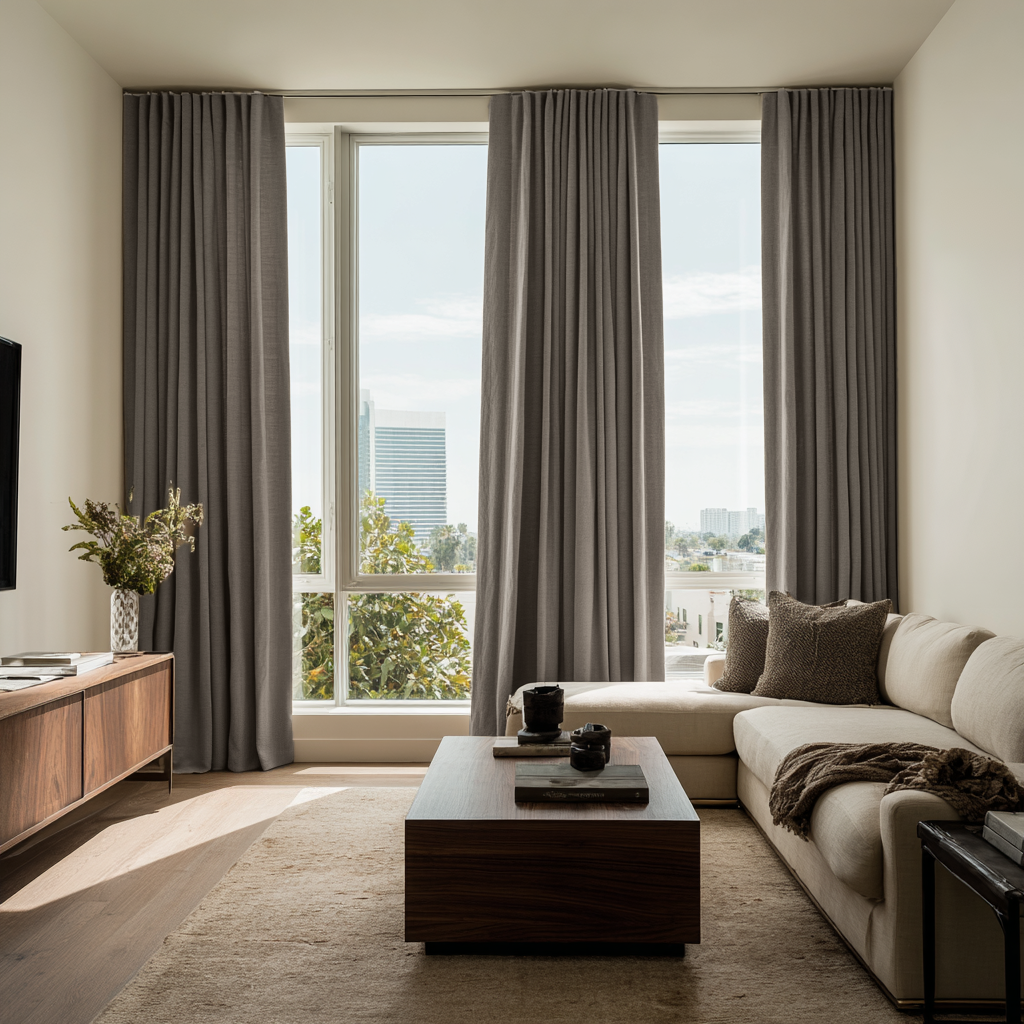 Natural Heavy Weight Linen Soundproof Curtains with Multitape