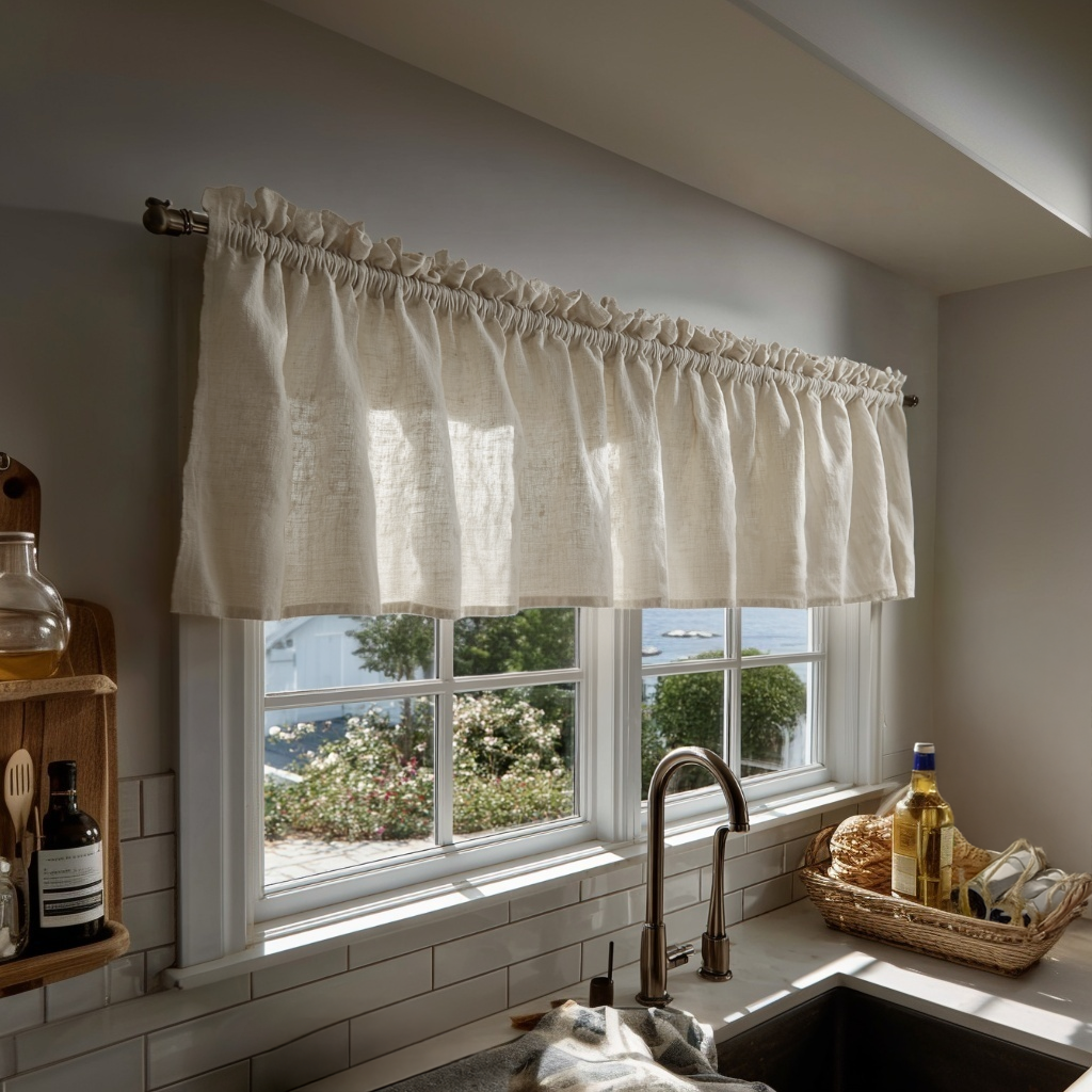 Ecru Heavy Weight Linen Valance