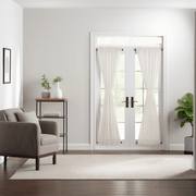 Heavyweight Off White Linen French Door Curtain