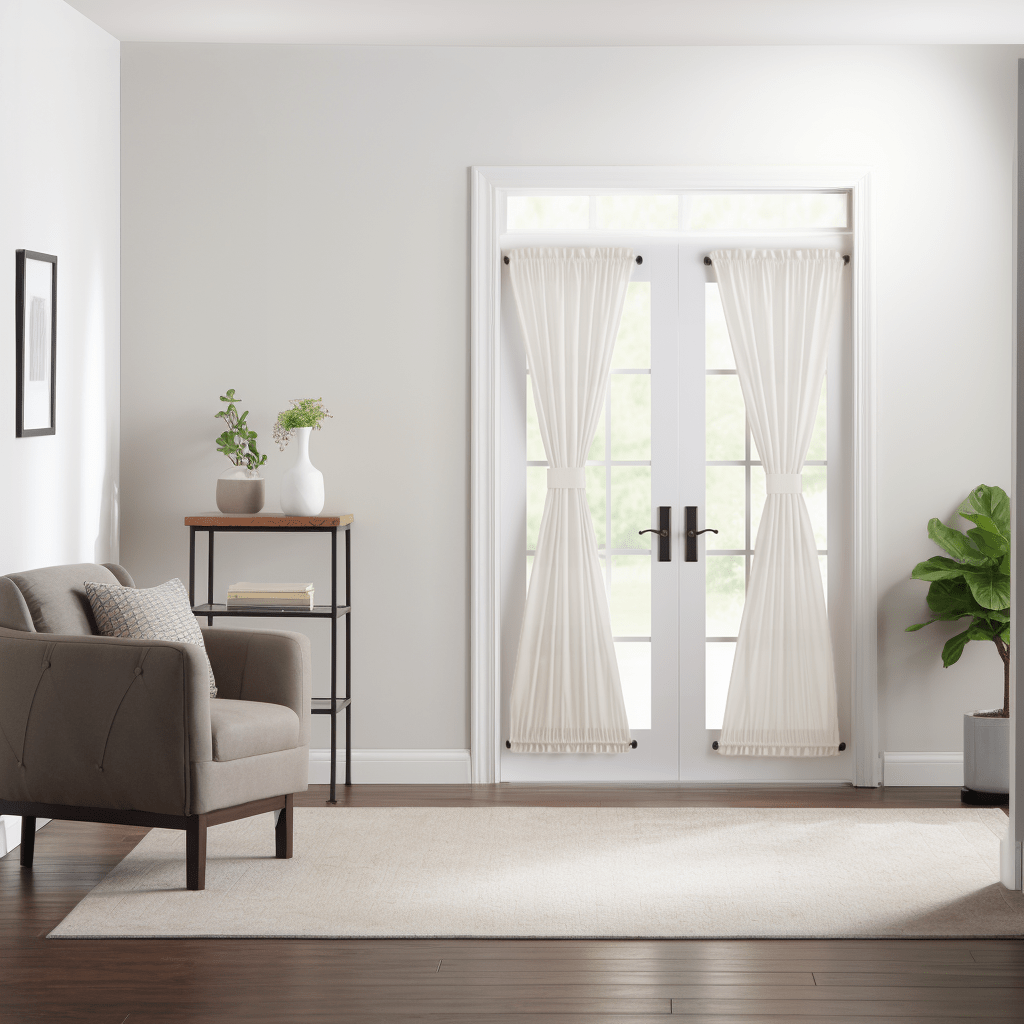 Heavyweight Off White Linen French Door Curtain