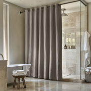 Natural Heavy Weight Hookless Linen Shower Curtain