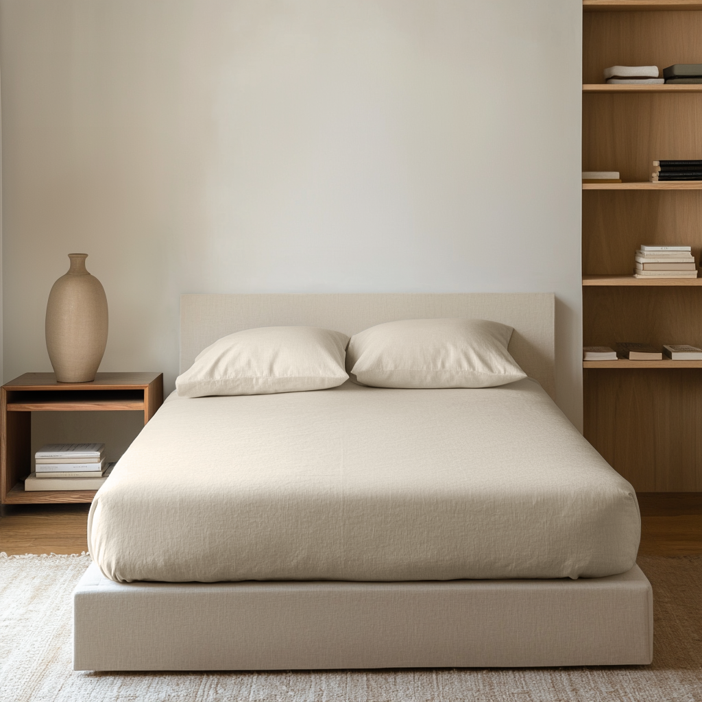 Ecru Beige Heavyweight Linen Extra & Ultra Deep Fitted Sheet