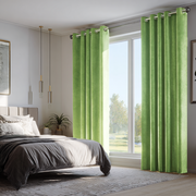 Light Green Velvet Blackout Eyelet Curtain