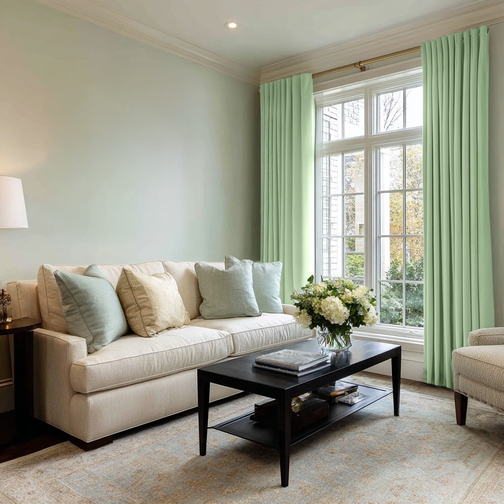Heavy Lime Green Velvet Back Tab Curtains – Custom Sizes: 150, 213, 240 ...