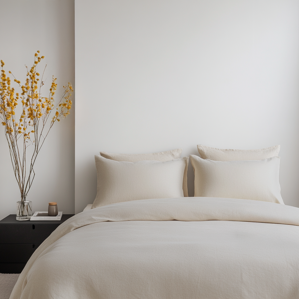 Ecru Washed Heavy Weight Linen Duvet Cover Set