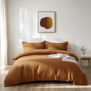Clay Washed Heavy Weight Linen Duvet Cover Set