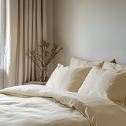 Cream Washed Linen Duvet Cover Set
