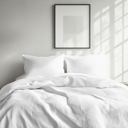 White Washed Linen Duvet Cover Set