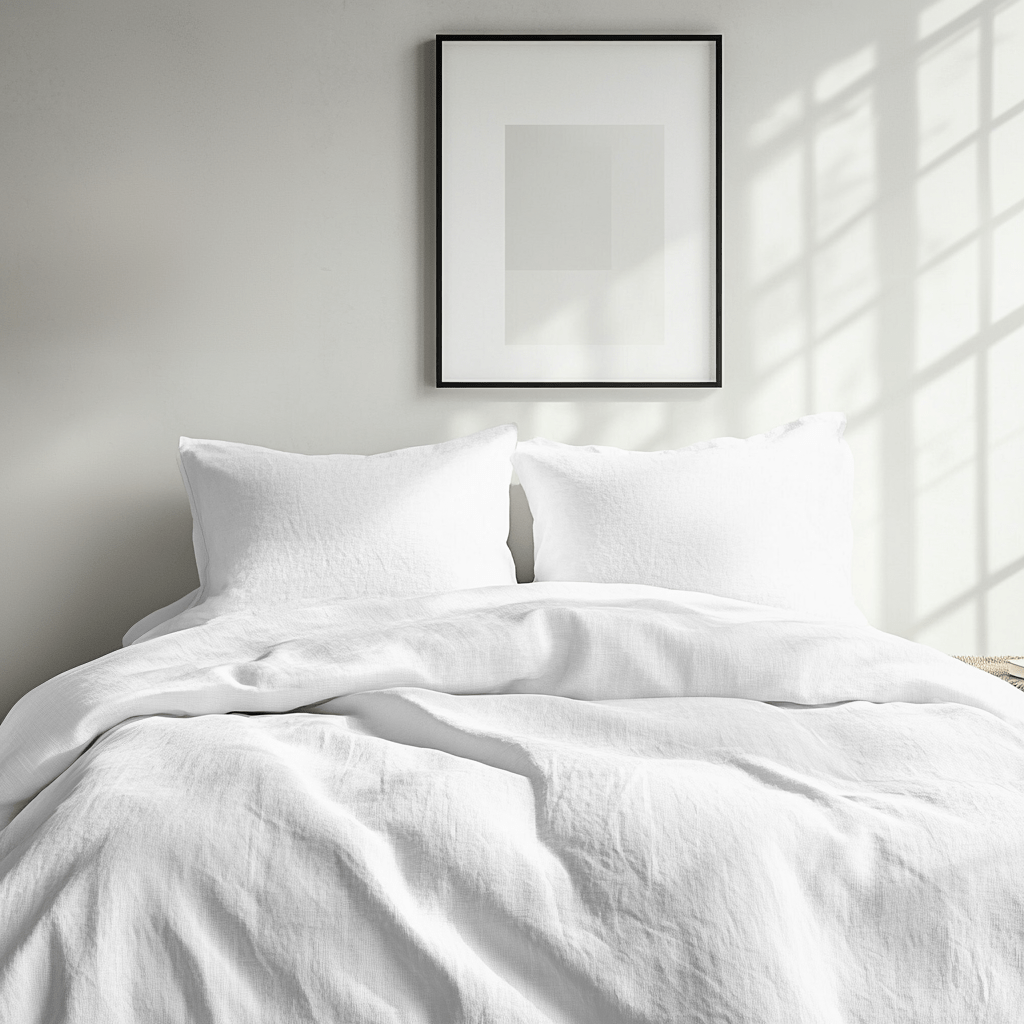 White Washed Linen Duvet Cover Set