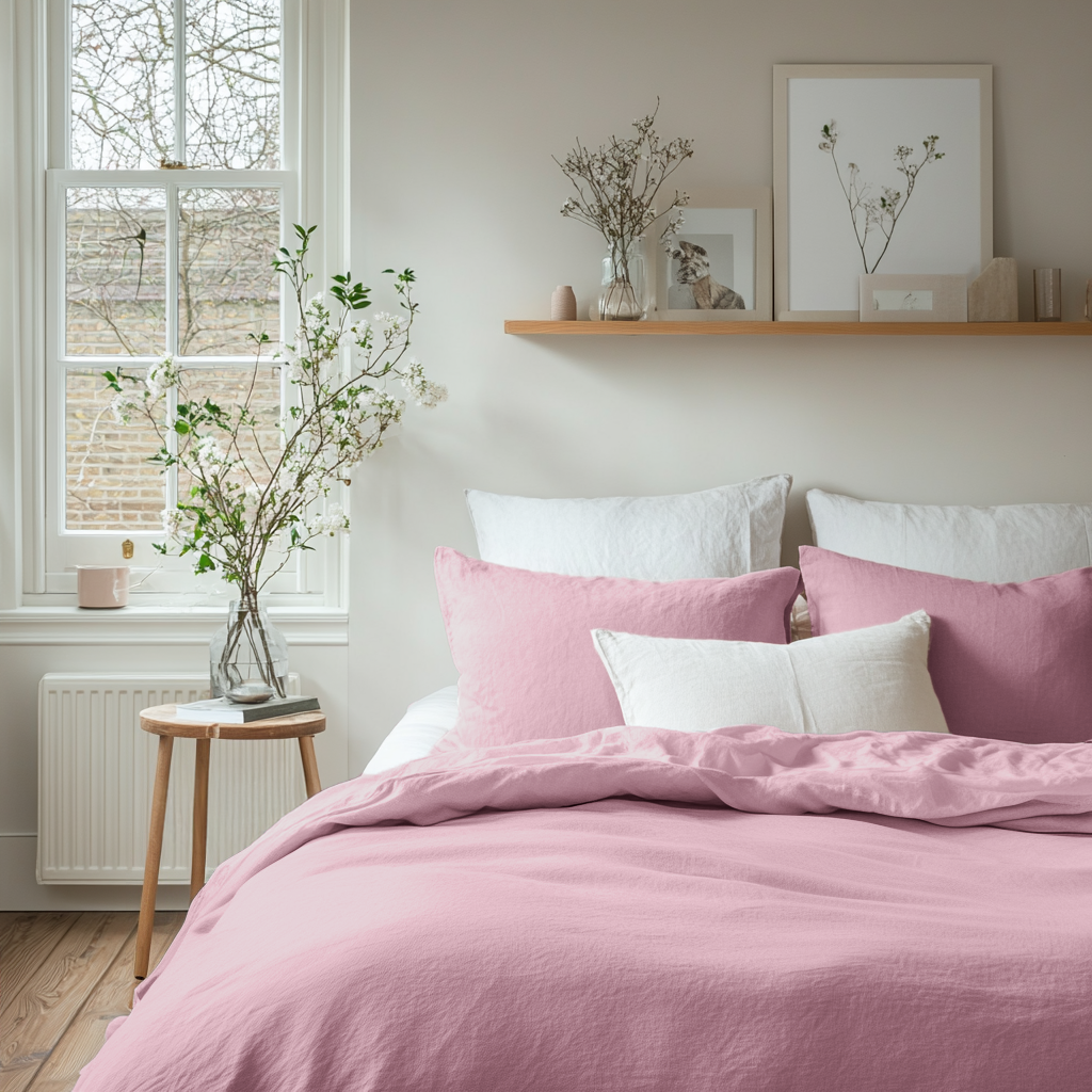 Dusty Rose Linen Duvet Cover