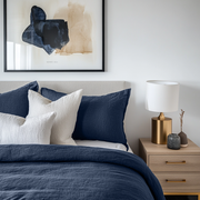 Royal Blue Linen Duvet Cover