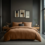 Tawny Brown Linen Duvet Cover