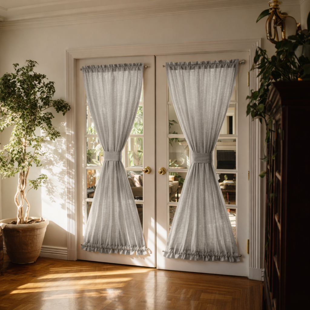 Natural Linen French Door Curtains