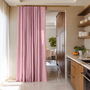 Dusty Rose Linen Doorway Curtain with Multitape