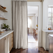 Natural Linen Doorway Curtains with Multitape