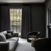 Charcoal Linen Pencil Pleat Blackout Curtains