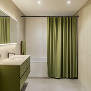 Moss Green Linen Shower Curtain