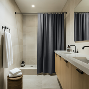 Dim Grey Linen Shower Curtain