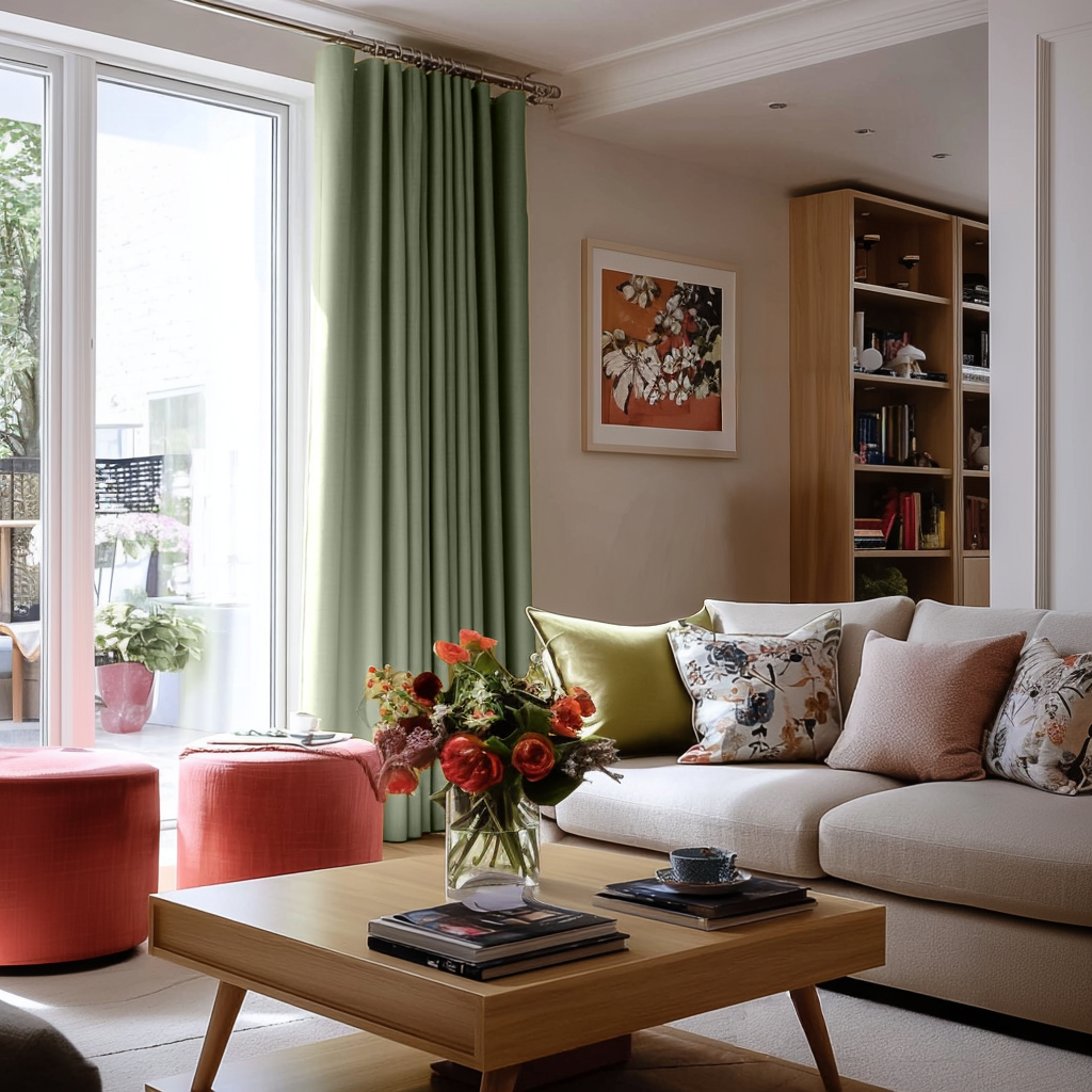 Asparagus Linen Soundproof Curtains with Multitape