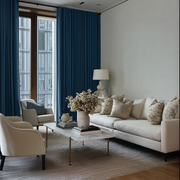 Peacock Linen Soundproof Curtains with Multitape