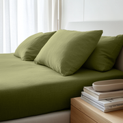Moss Green Linen Extra & Ultra Deep Fitted Sheet