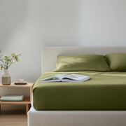 Moss Green Linen Extra & Ultra Deep Fitted Sheet