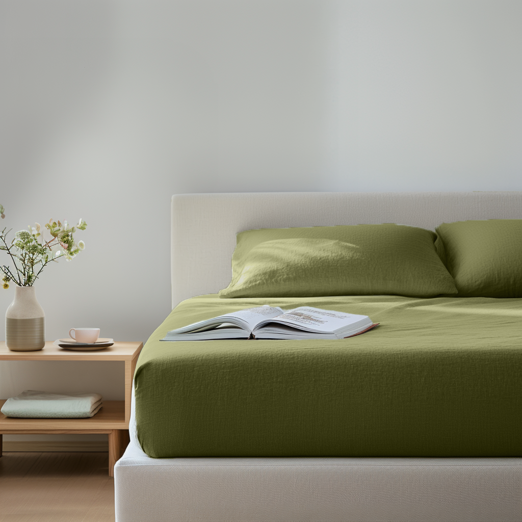 Moss Green Linen Extra & Ultra Deep Fitted Sheet