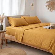 Mustard Yellow Linen Extra & Ultra Deep Fitted Sheet