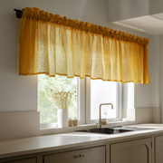 Mustard Yellow Linen Kitchen Valance